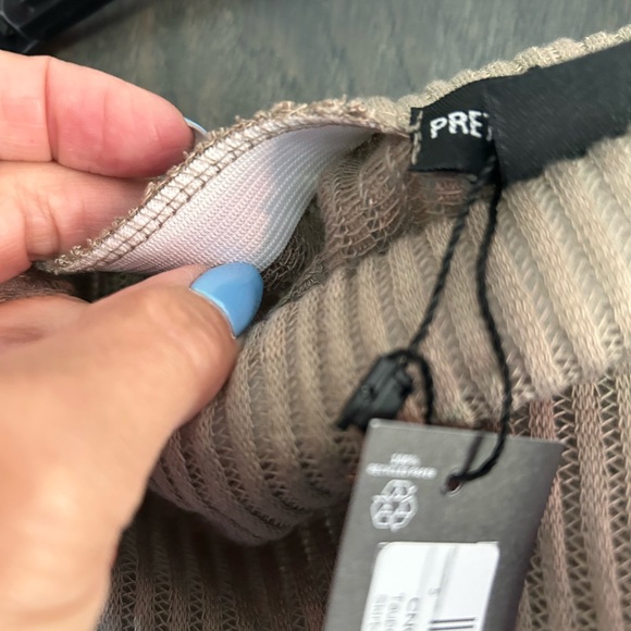 PrettyLittleThing Beige Ribbed One Piece - Picture 6 of 6